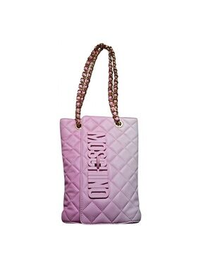 Moschino Pink Quilted leather Logo Chain-Handle Shoulder Bag
